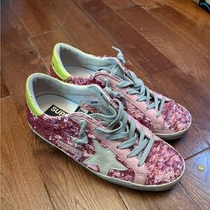 Golden Goose Pink Sequin Sneakers